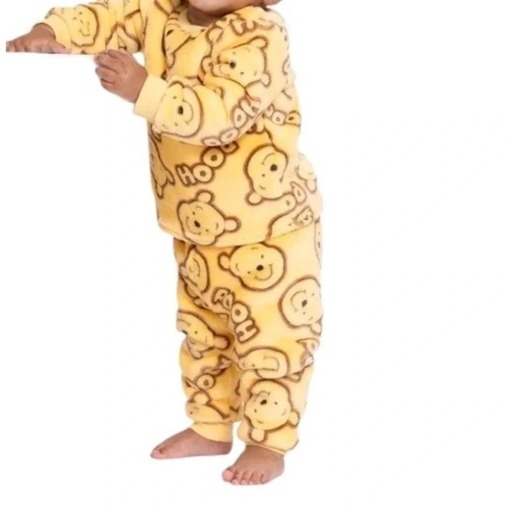 Disney Baby Winnie The Pooh Jogger 2 Piece 0/3 Months Yellow Unisex Fleece #445